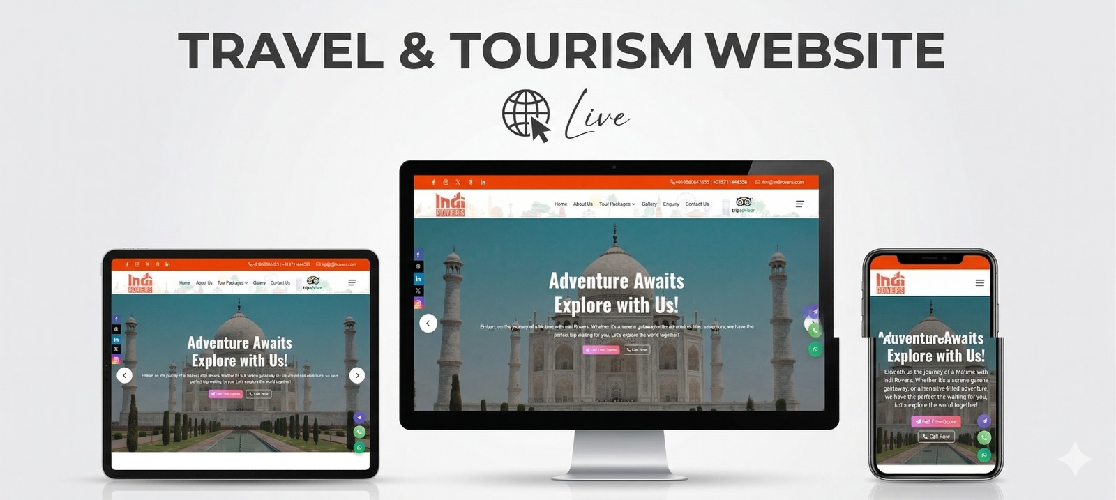 Indi Rovers travel website designed by Impact Agency