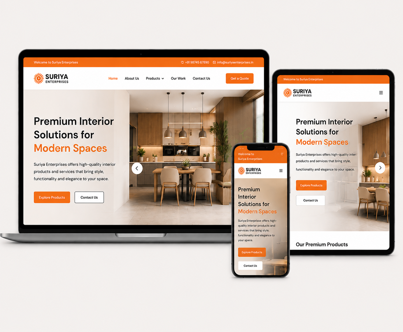 Suriya Enterprises website design by Impact Agency